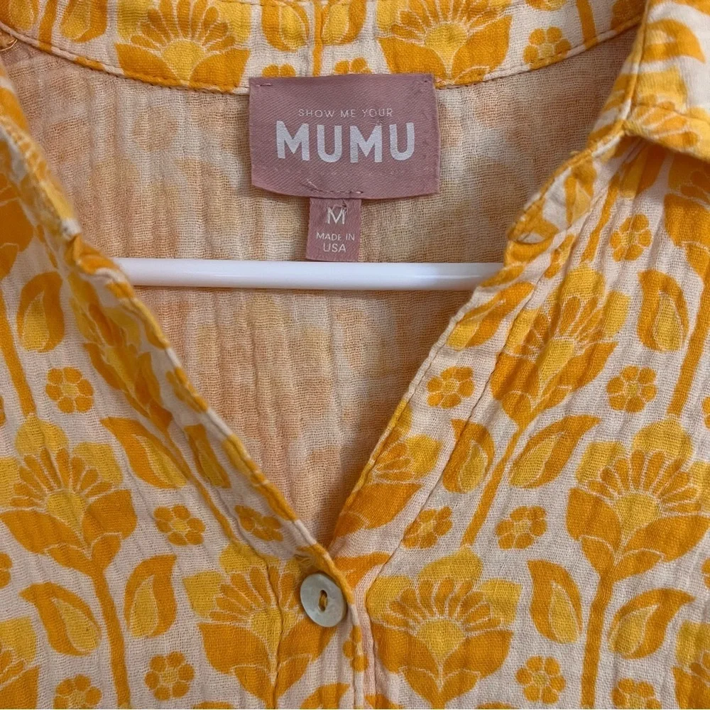 Show me your Mumu yellow floral crop top Camden top boho chic festival summer - Picture 5 of 7